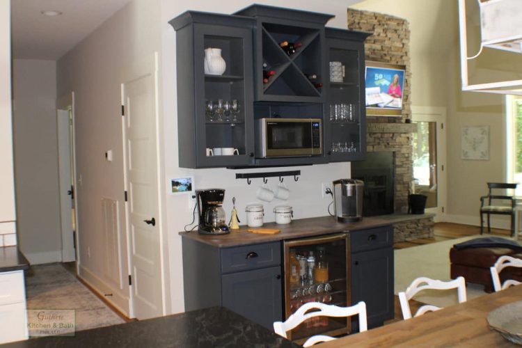kitchen with beverage bar