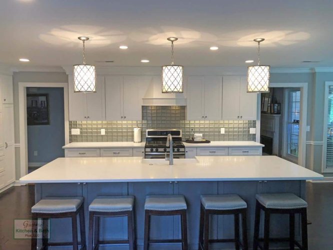 kitchen with large island