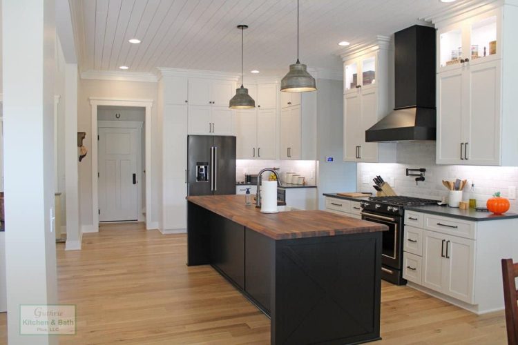 kitchen design with black island