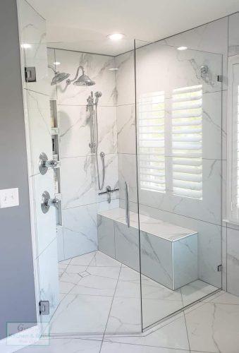 large curbless shower design